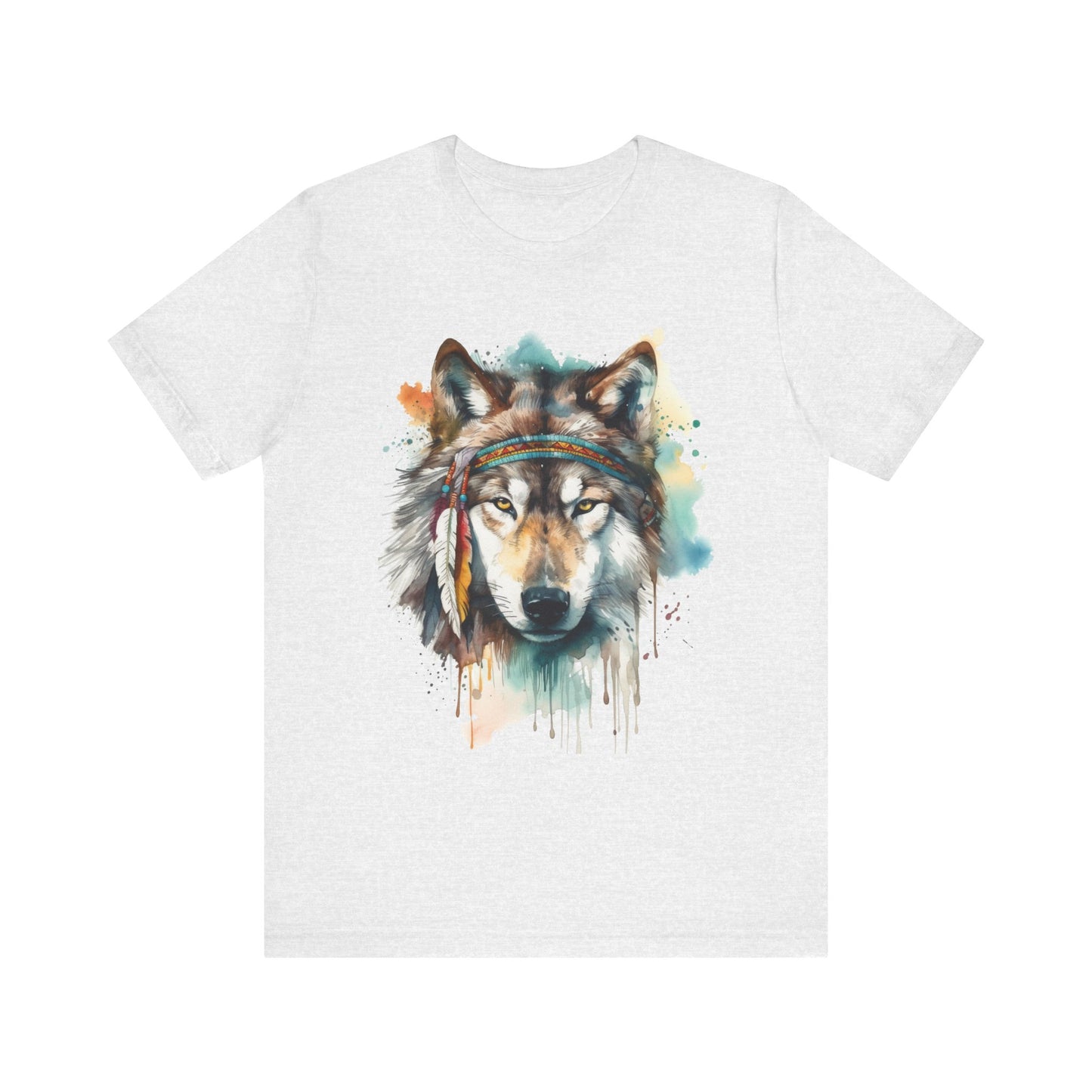 Native Wolf Watercolor Tee