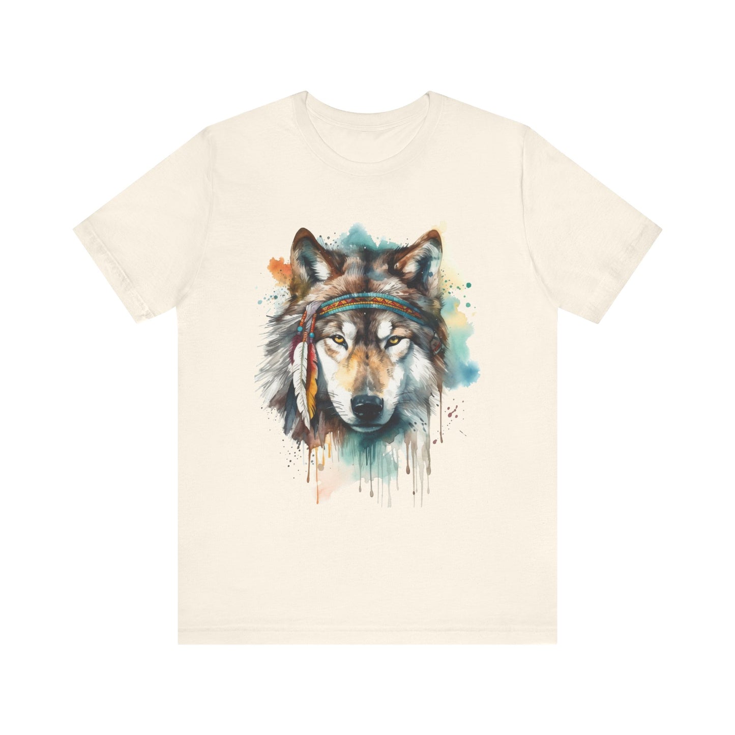 Native Wolf Watercolor Tee