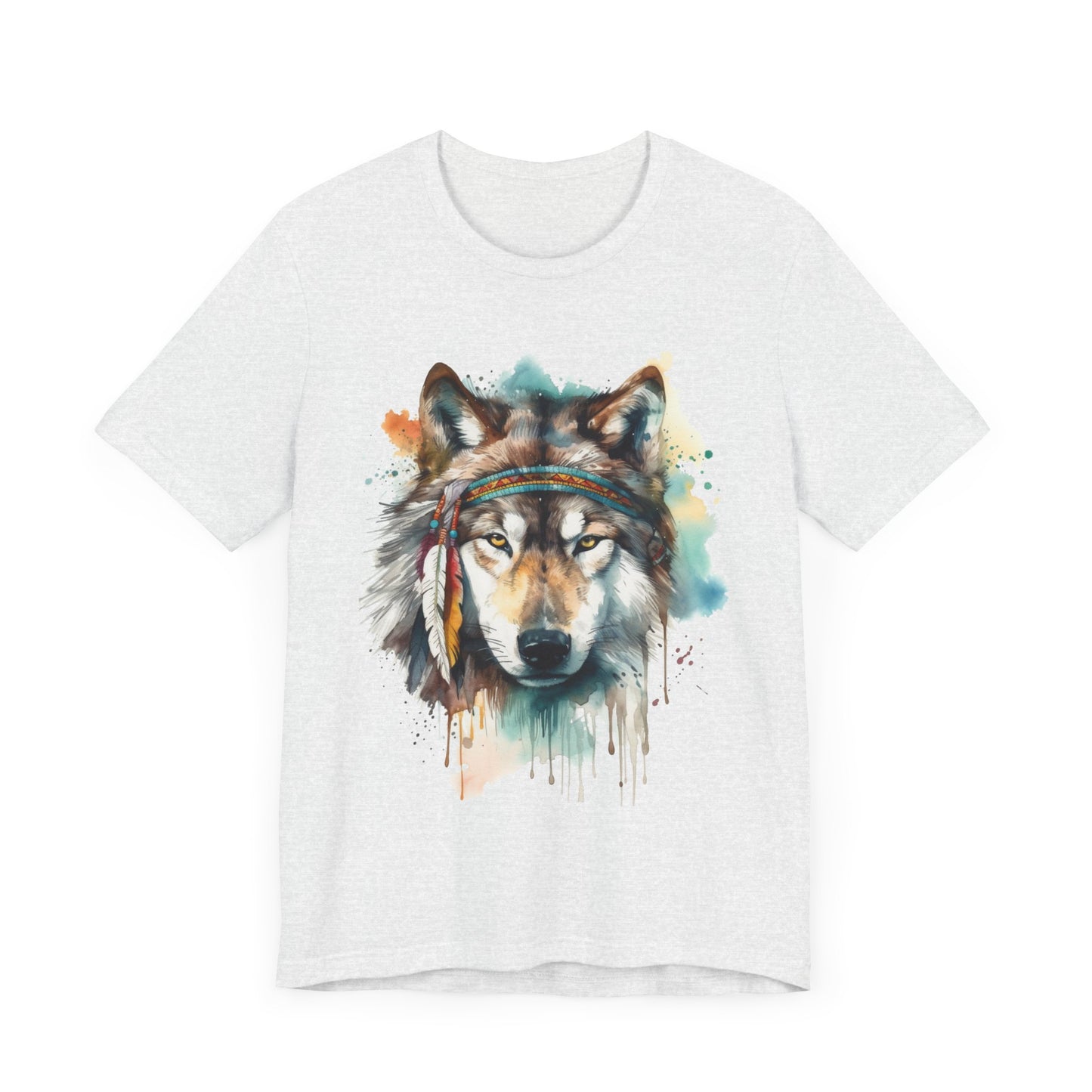 Native Wolf Watercolor Tee