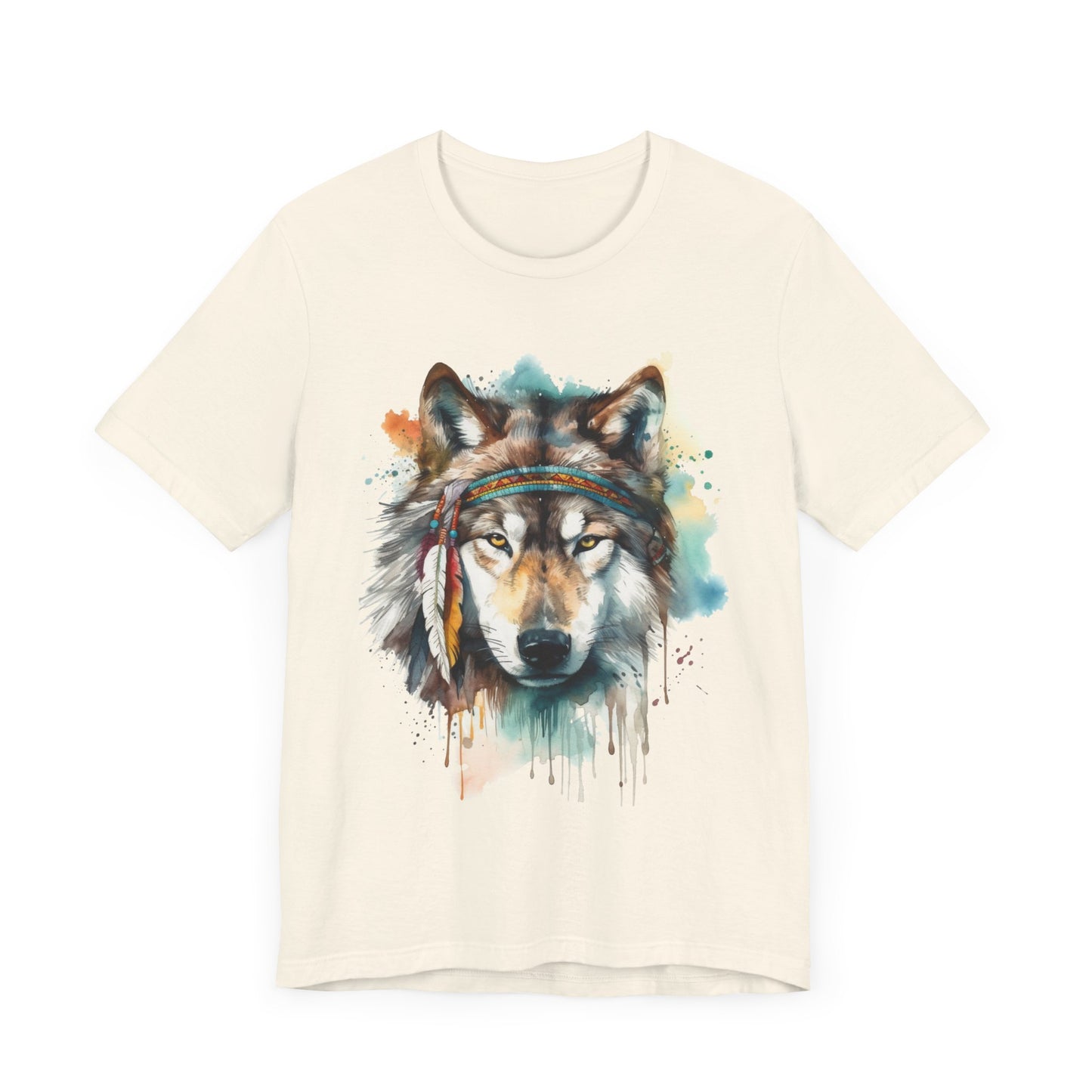 Native Wolf Watercolor Tee