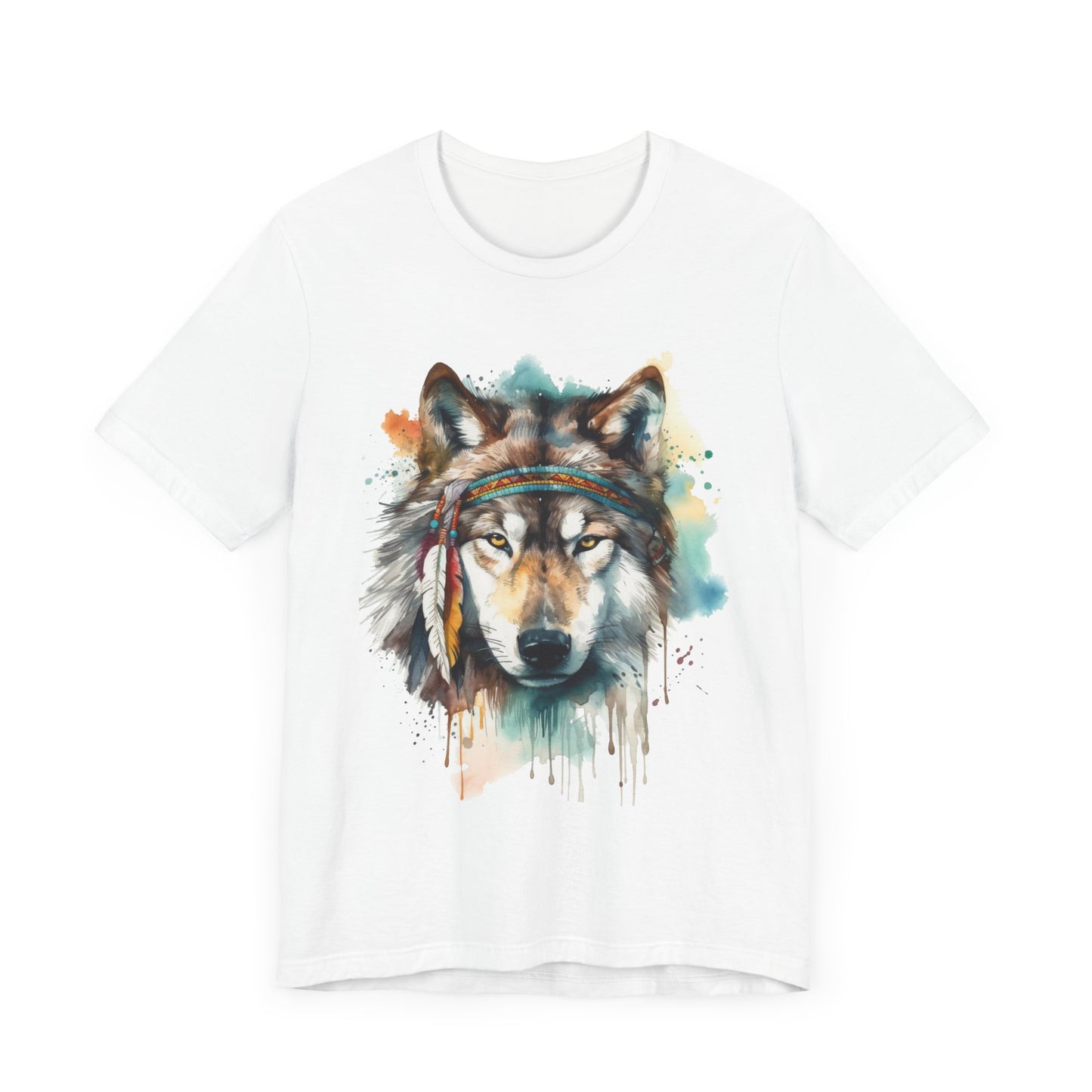 Native Wolf Watercolor Tee